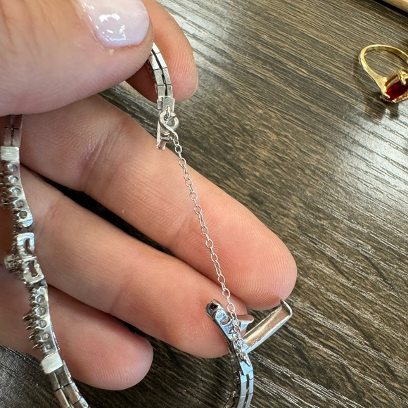 14K white gold and genuine natural diamonds vintage bracelet - Picture 15 of 17